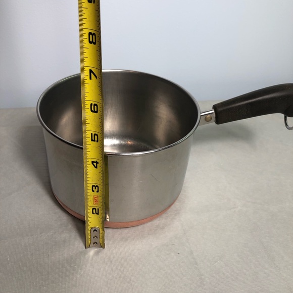 Vtg Revere Ware Copper Bottom SaucePan 2Quart 1801 No Lid Rome NY USA READ - Picture 7 of 9